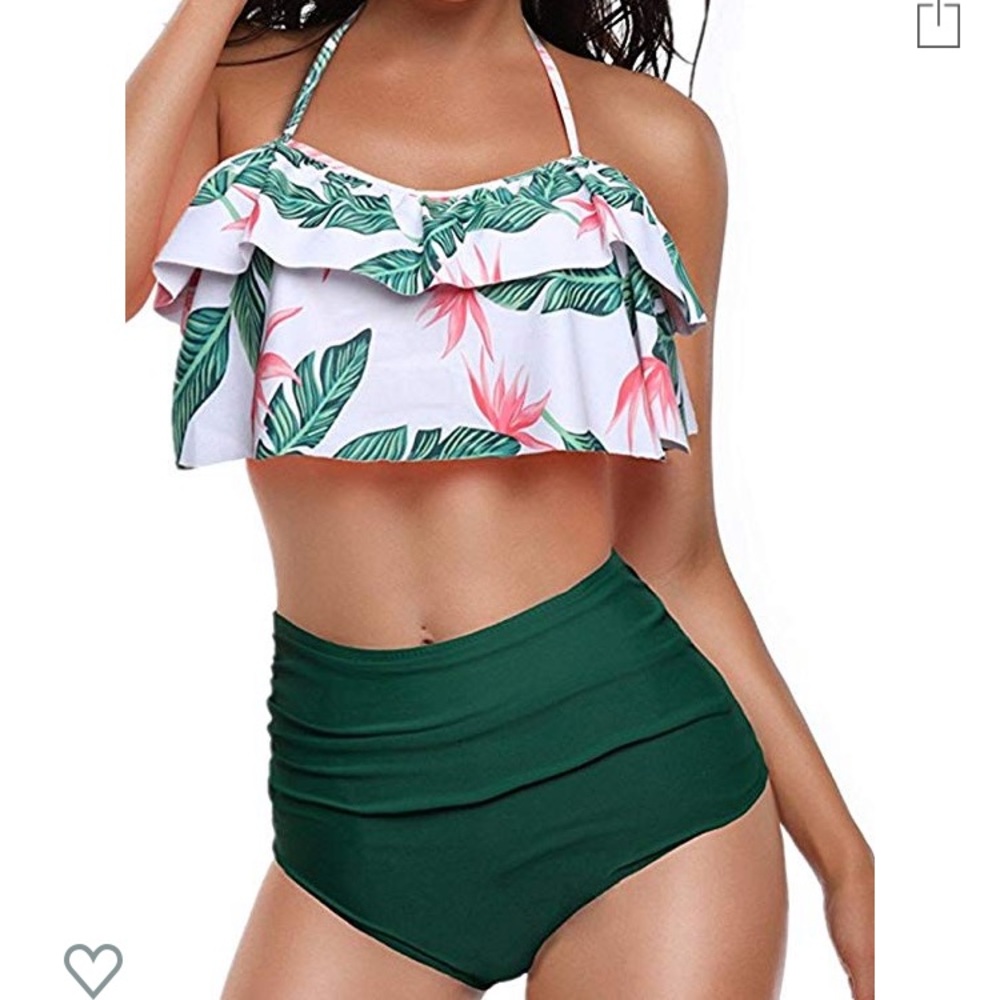 Halter Neck High Waisted Bathing Suit